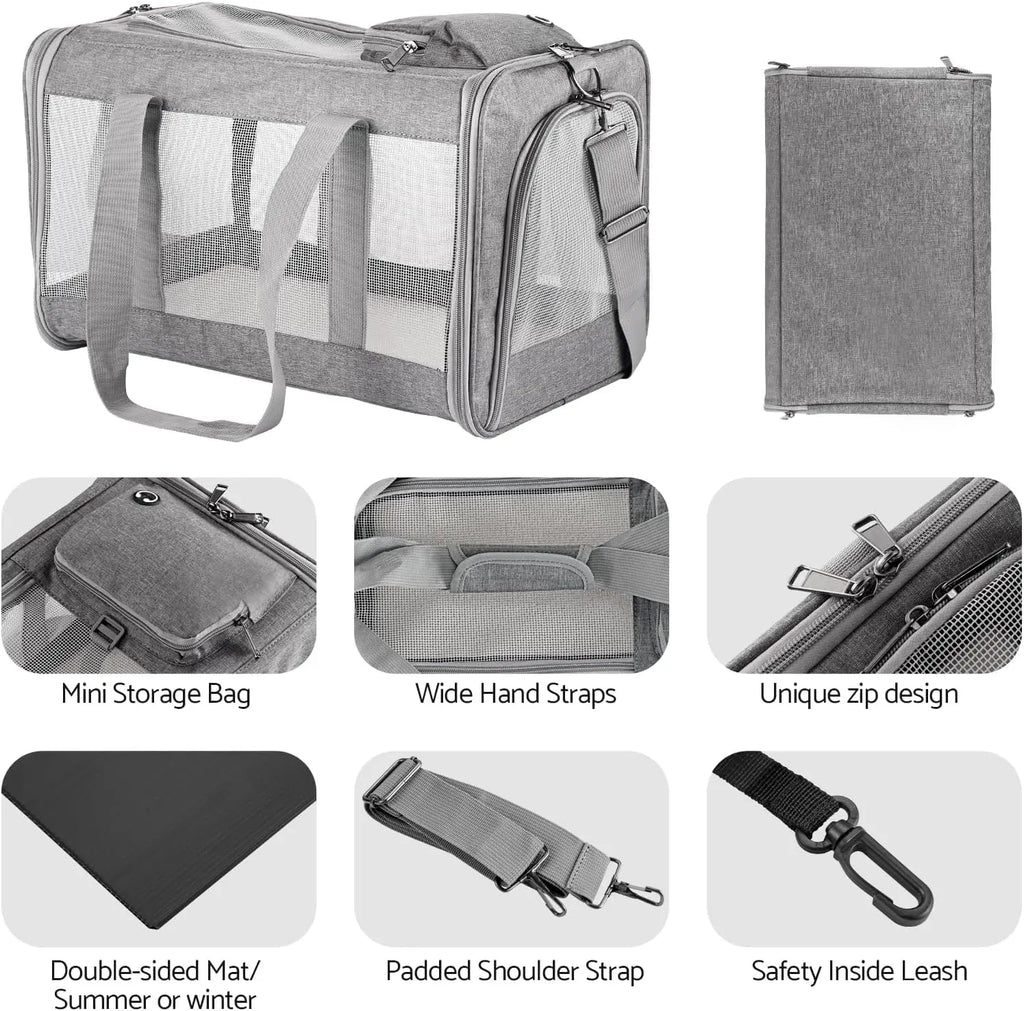 Airline-Approved Pet Carrier – Soft-Sided Travel Bag for Cats & Dogs