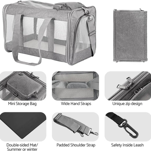 Airline-Approved Pet Carrier – Soft-Sided Travel Bag for Cats & Dogs