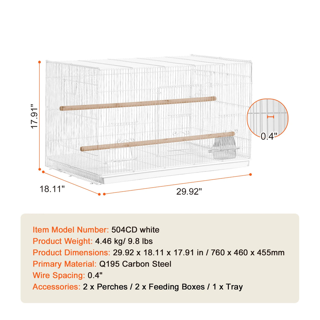SucceBuy 30-In Flight Bird Cage – Stackable Divided Cage for Small Birds & Travel