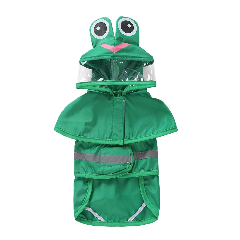 Fashionable Reflective Pet Dog Raincoat – Waterproof Hooded Jacket for Large Dogs