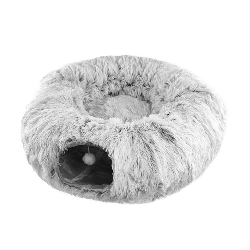 Cat Tunnel Bed with Mat – Plush Playground for Endless Fun