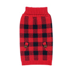 Plaid Pet Dog Sweater – Knitted Turtleneck Sweatshirt for Small & Medium Dogs