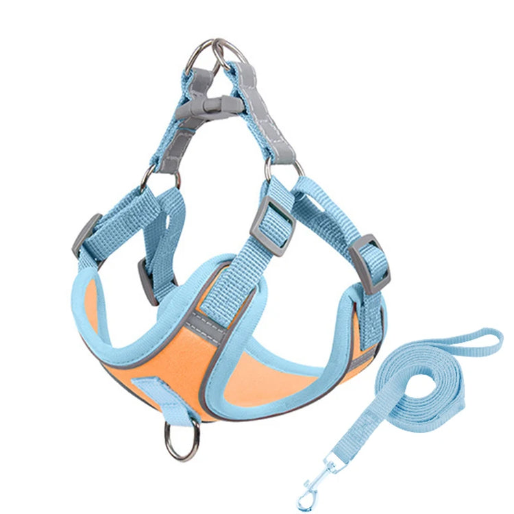 Adjustable Reflective Dog & Cat Harness with Leash – Comfortable, Breathable, and Safe for Small Pets