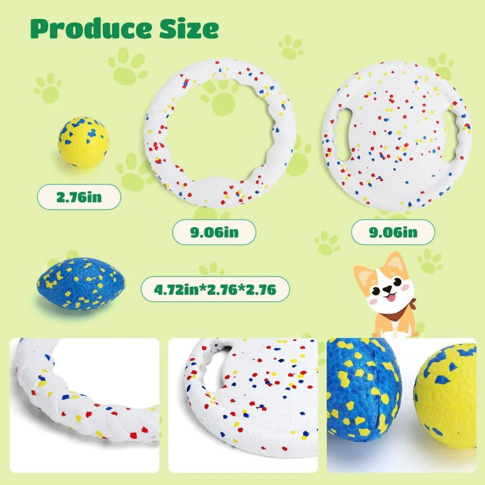 Nobleza Indestructible Fly Disc & Ball Toy Set – Durable Outdoor Interactive Toy for Dogs