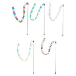 Pet Cat Toy Feather Teaser Wand – Colorful Caterpillar Rod for Endless Cat Fun