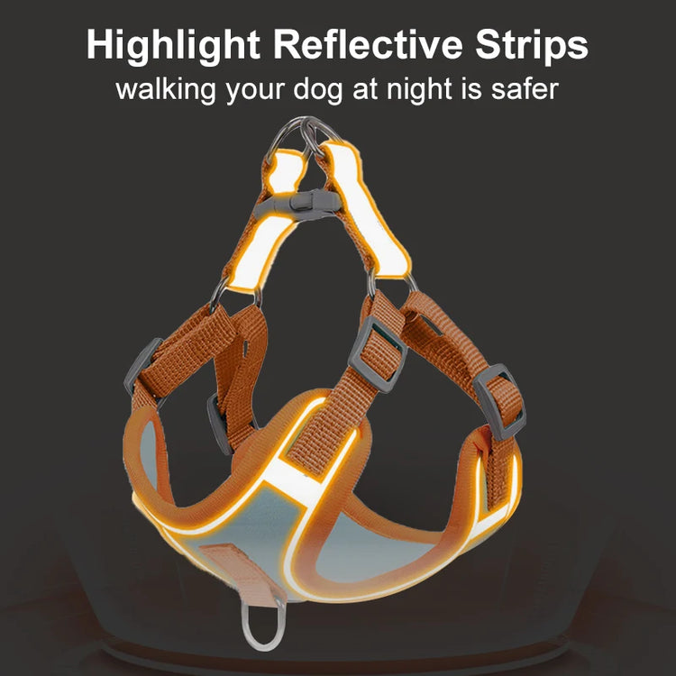 Adjustable Reflective Dog & Cat Harness with Leash – Comfortable, Breathable, and Safe for Small Pets