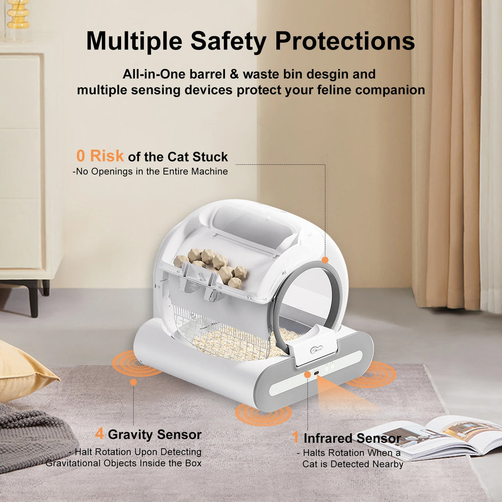 DOEL Automatic Self-Cleaning Cat Litter Box – Smart App-Controlled Toilet with Mat for Multiple Large Cats