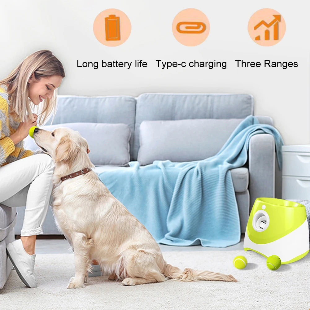 Dog Tennis Launcher – Automatic Ball Throwing Machine for Interactive Pet Play