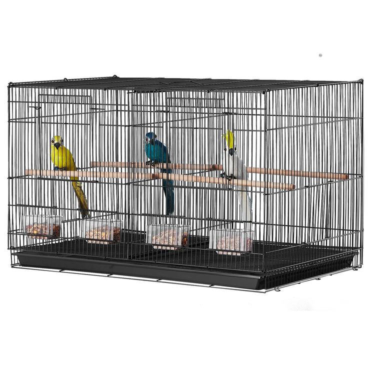 SucceBuy 30-In Flight Bird Cage – Stackable Divided Cage for Small Birds & Travel