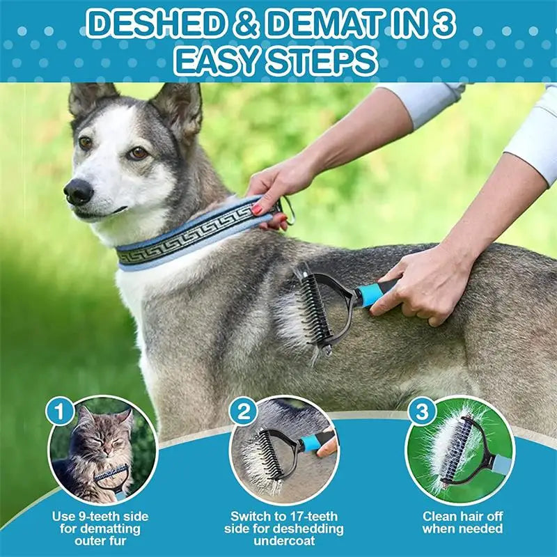 Professional Pet Grooming Brush & Hair Remover – For Dogs, Cats & Small Animals