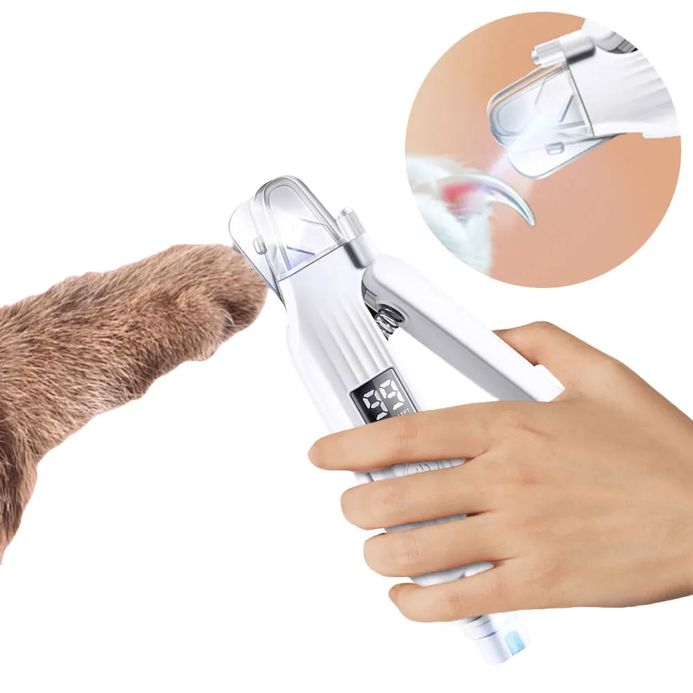 2-in-1 Electric Dog Nail Grinder & Clipper – Safe Grooming with Built-In LED Light