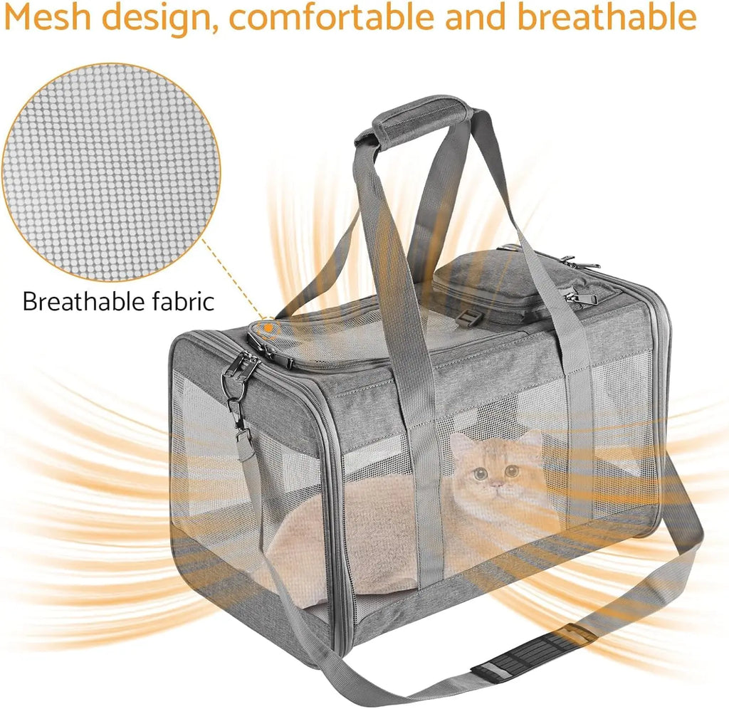 Airline-Approved Pet Carrier – Soft Travel Bag with Breathable Honeycomb Board
