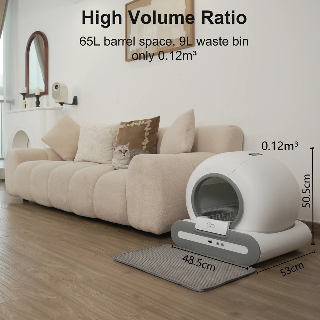 DOEL Automatic Self-Cleaning Cat Litter Box – Smart App-Controlled Toilet with Mat for Multiple Large Cats