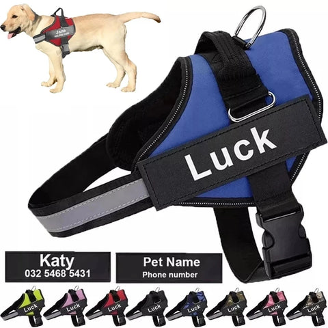 Customizable No-Pull Dog Harness Vest – Reflective & Breathable Outdoor Gear