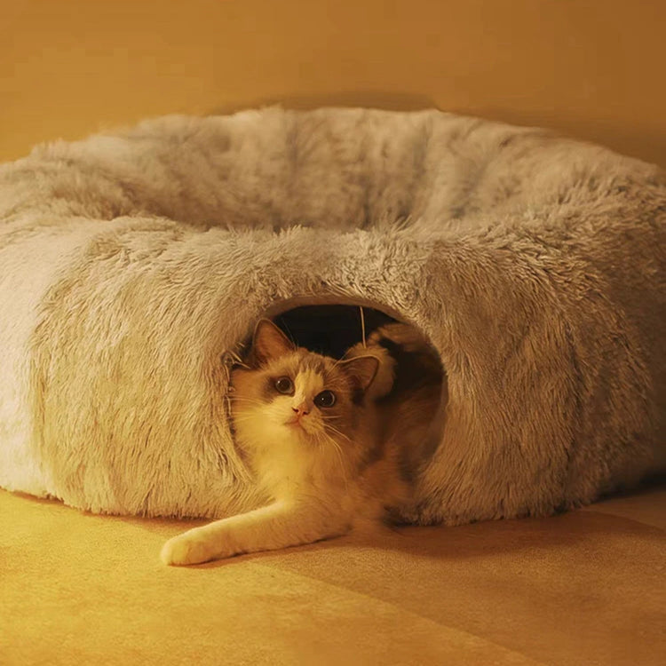 Cat Tunnel Bed with Mat – Plush Playground for Endless Fun