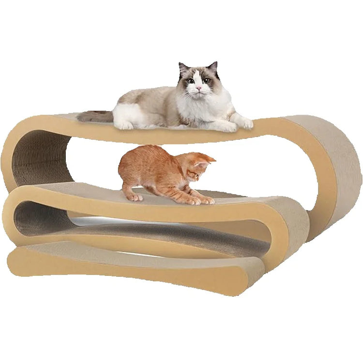 3-in-1 Cat Scratcher Cardboard – Scratch Board, Furniture Protector & Cozy Cat Bed